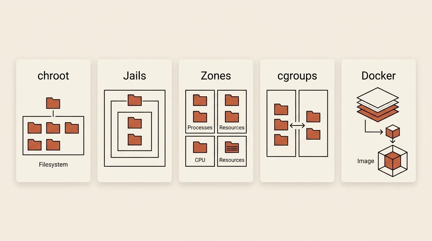 Эволюция изоляции процессов от chroot, FreeBSD Jails и Solaris Zones до cgroups, namespaces и контейнеров Docker