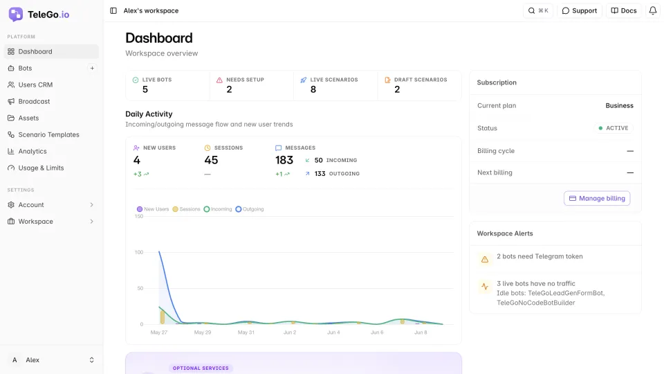 telego.io / dashboard