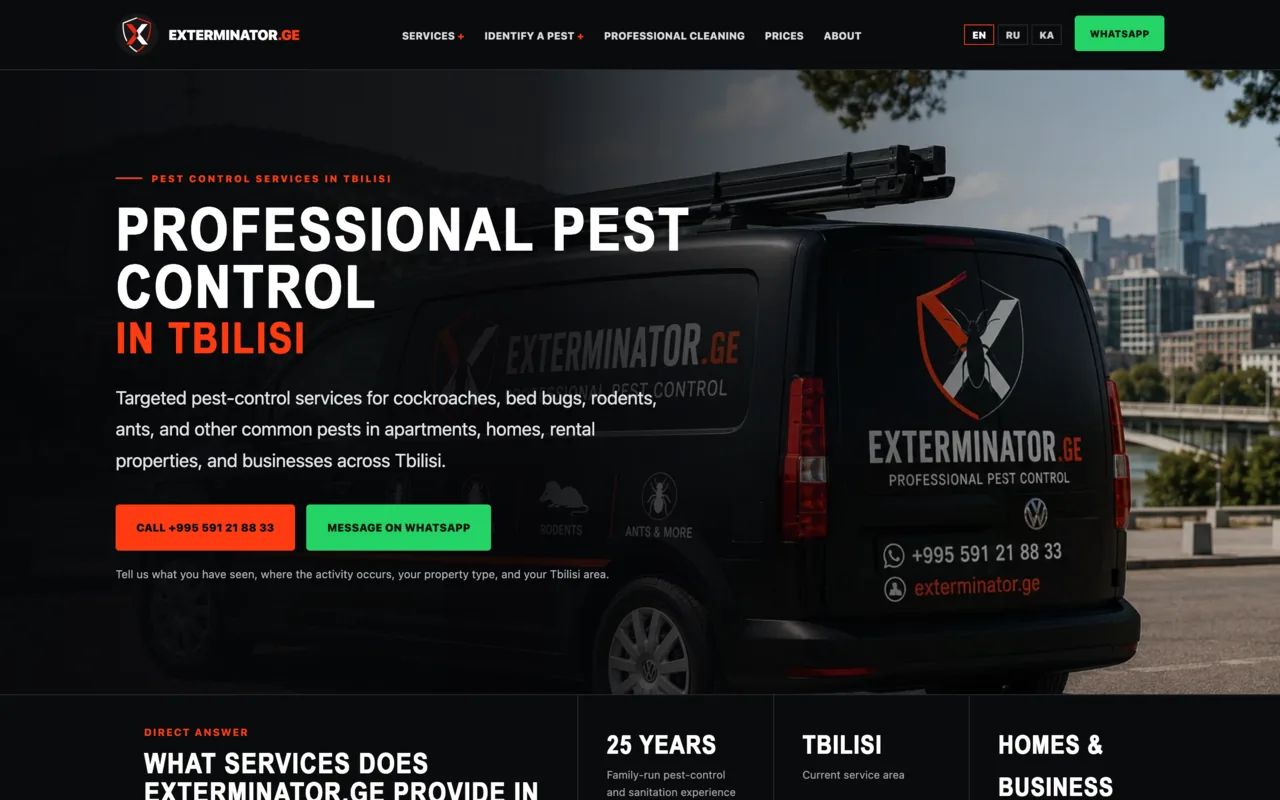 Home page of EXTERMINATOR.GE